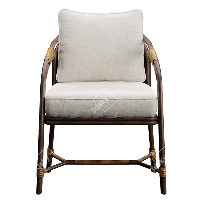 Elegant Ojai Dining Chair 3D model image 2