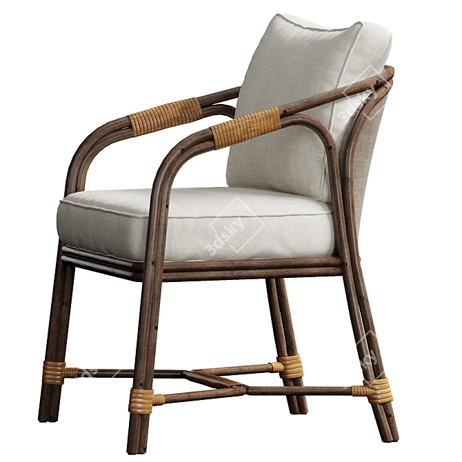 Elegant Ojai Dining Chair 3D model image 3