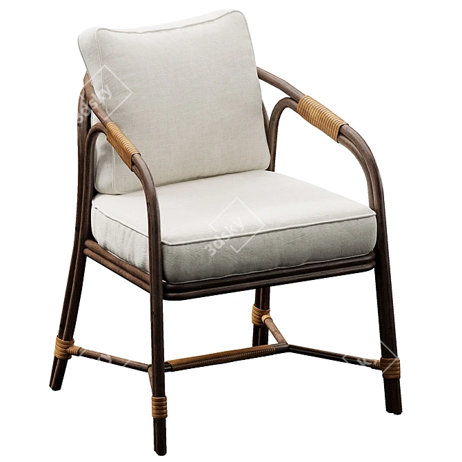 Elegant Ojai Dining Chair 3D model image 5