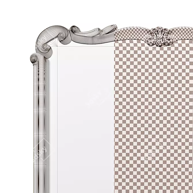 Swirling Glam Mirror in Silver 3D model image 3