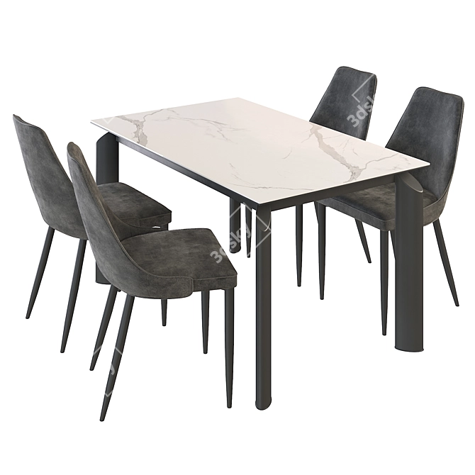 Elegant Aero Toscana Dining Set 3D model image 1