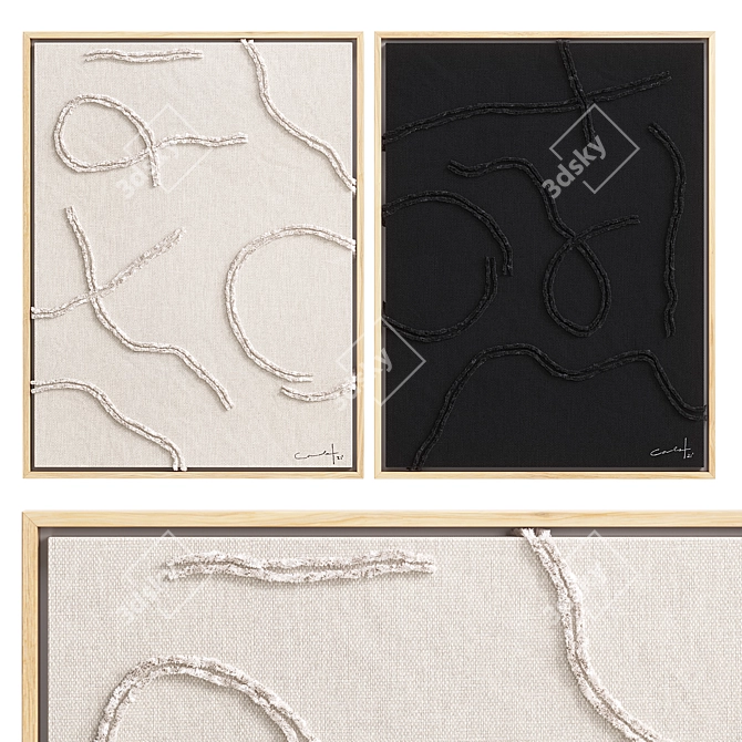 Hand Embroidery Linen Kit Cosmos 3D model image 2