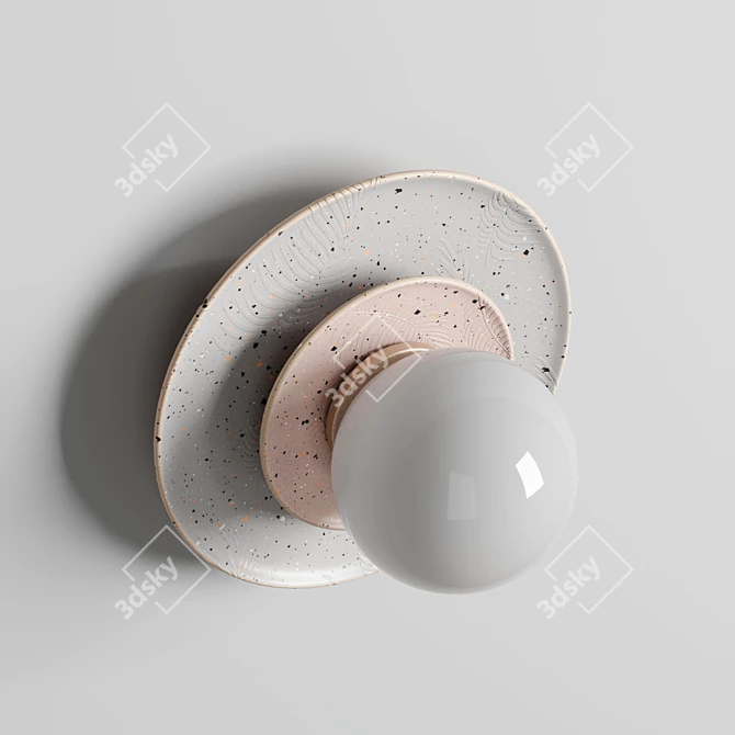 Elegant Aureole Ceramic Wall Light 3D model image 3