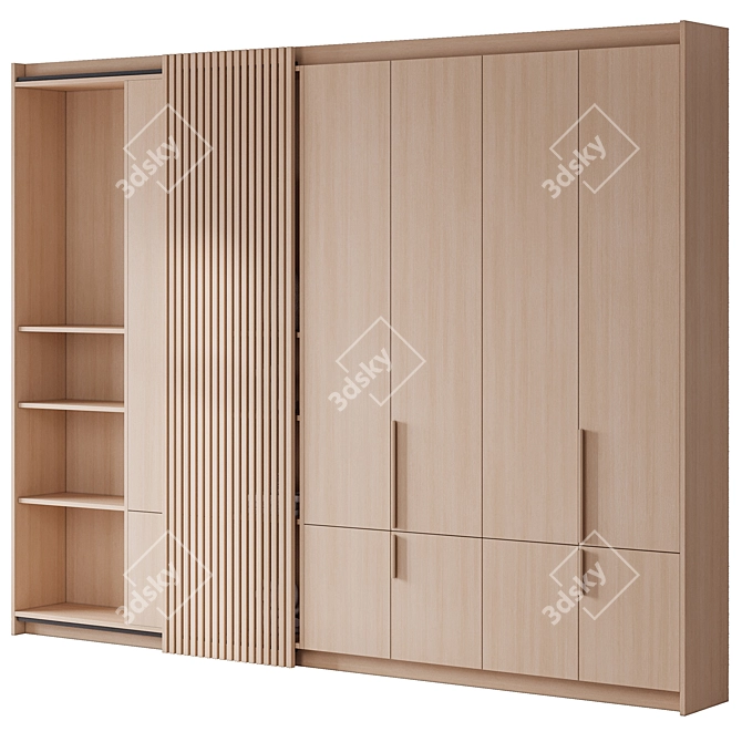 Modern Sliding Door Wardrobe Set 3D model image 4