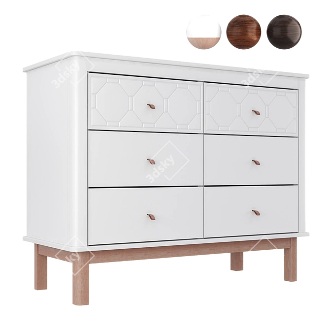 Classic 6-Drawer HOFF Dresser 3D model image 1