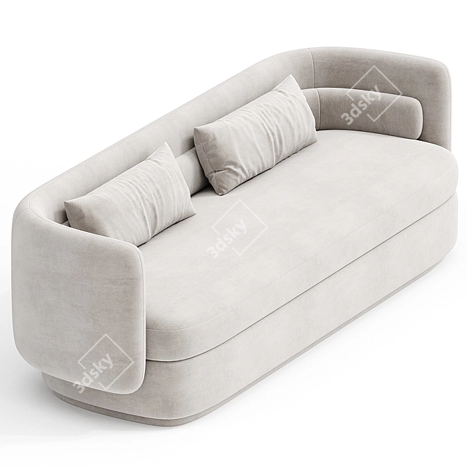 Modern Gray Bouclé Sofa: 3Ds Max, Corona, OBJ 3D model image 2