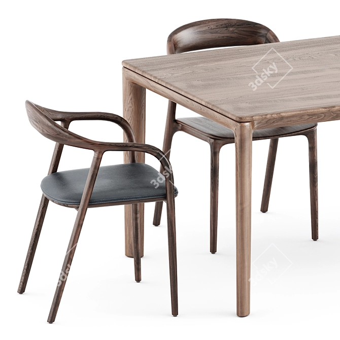 Artisan Neva Chairs & Table 3D model image 2