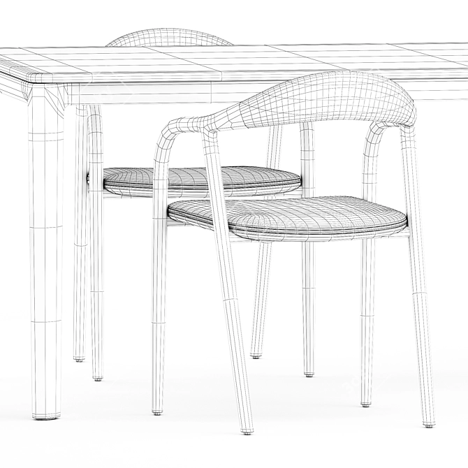 Artisan Neva Chairs & Table 3D model image 5