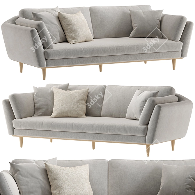 Modern Mid-Century Hague Sofa 3D model image 1