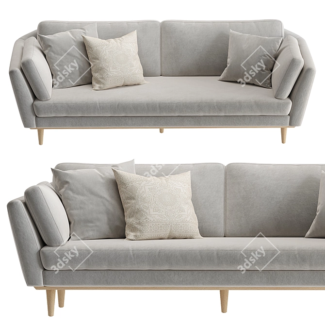 Modern Mid-Century Hague Sofa 3D model image 2