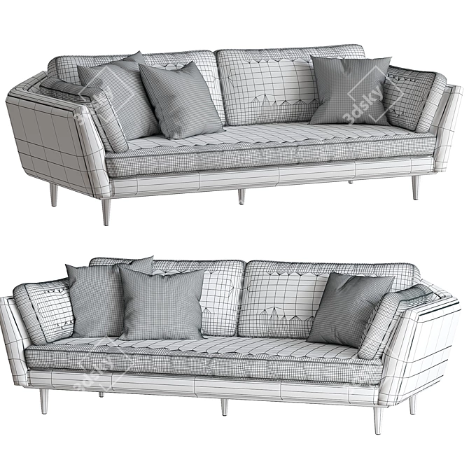 Modern Mid-Century Hague Sofa 3D model image 3