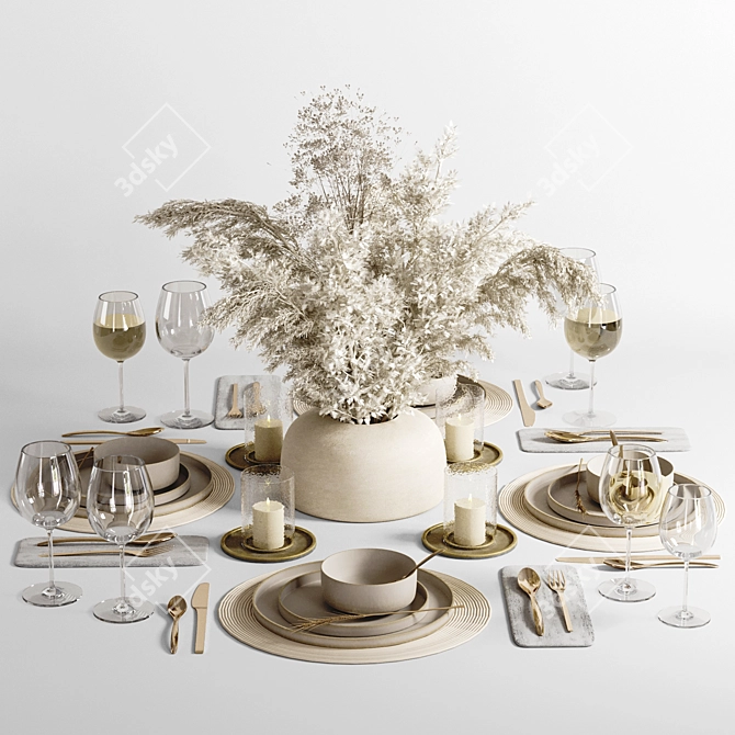 Elegant Dining Table Set	Collection 3D model image 1