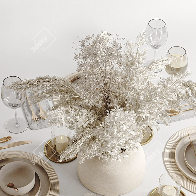 Elegant Dining Table Set	Collection 3D model image 3