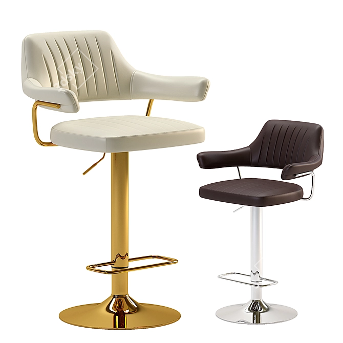 Corona Rendered Brown Bar Stool 3D model image 3