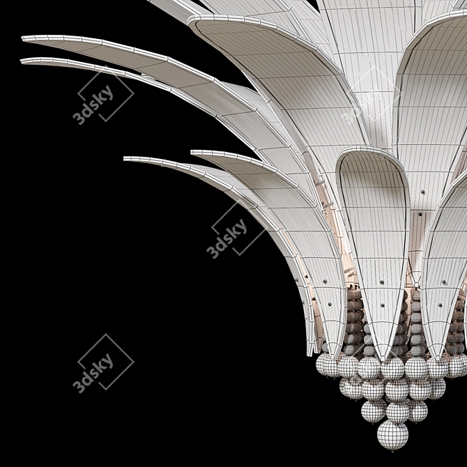 Wire Moroccan Chandelier 3D model image 3