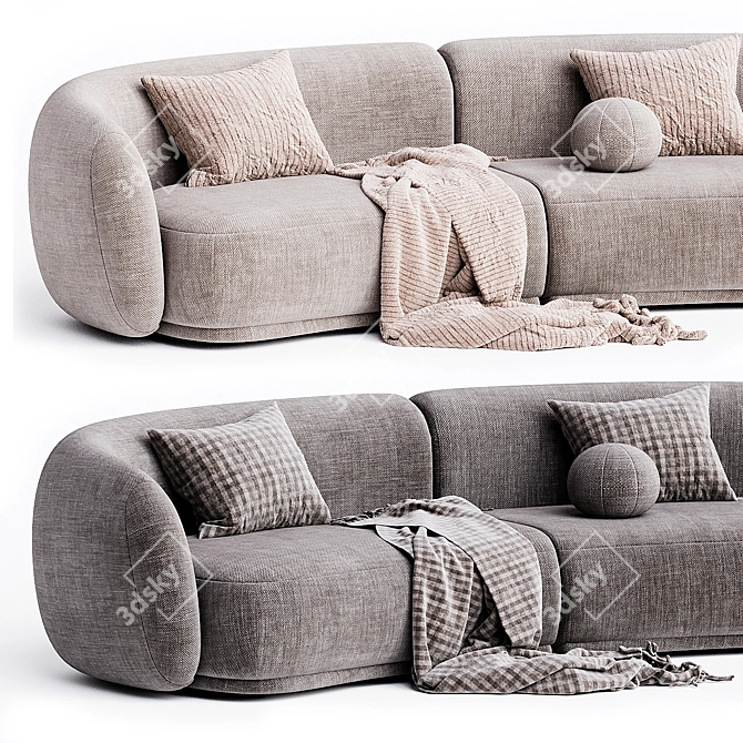 Modern Moroso Pacific Fabric Sofa 3D model image 2