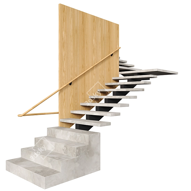 Modern Stairs V08 Model 3D model image 3