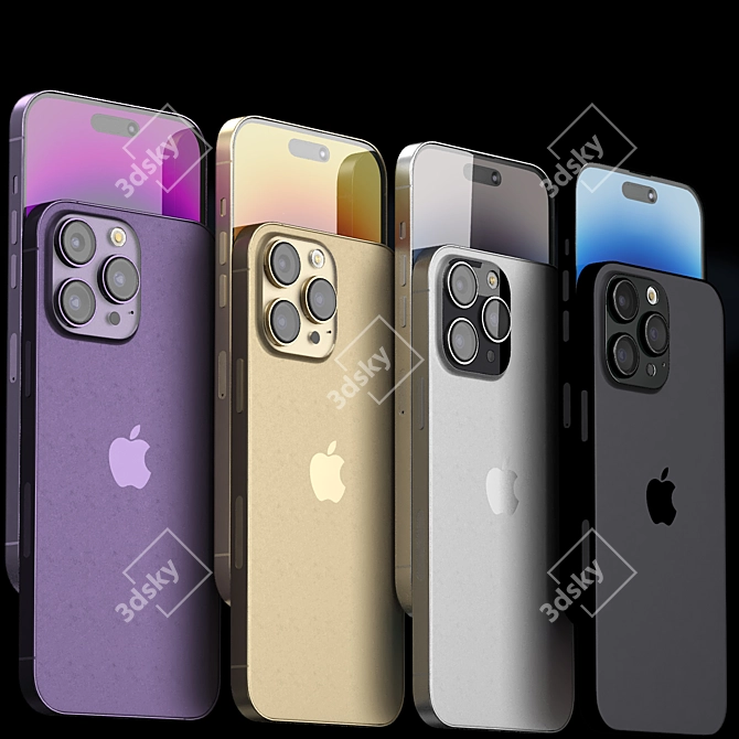 High-Quality iPhone 14 Pro Max 3D model image 2