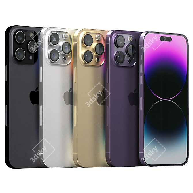 High-Quality iPhone 14 Pro Max 3D model image 8