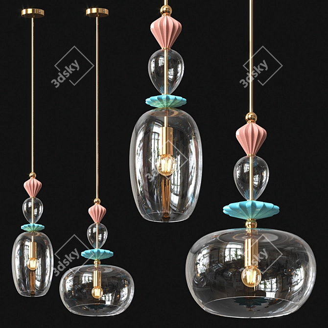 Elegant Odeon Light Pendant 3D model image 2