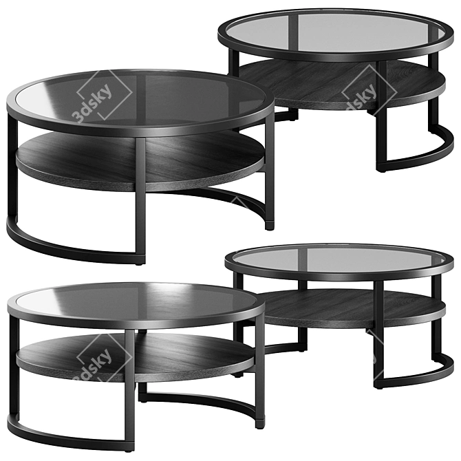 Modern Scuderi Coffee Table 900mm 3D model image 1