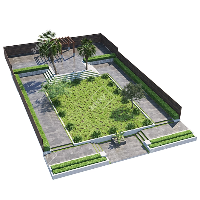 Private Park Landscape Collection 3D model image 3