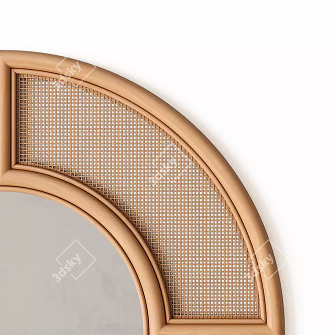 Boho Chic Rattan Mirror - Pottery Barn 3D model image 3