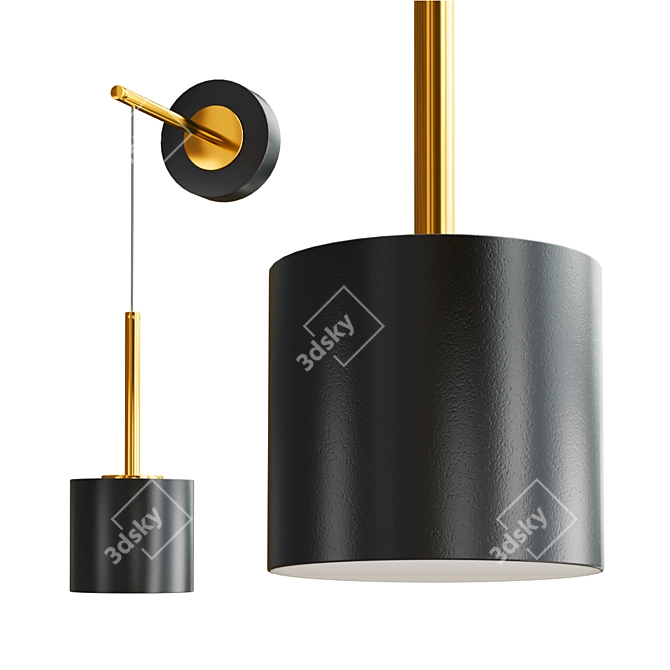 Modern Circular Wall Lamp 3D model image 1