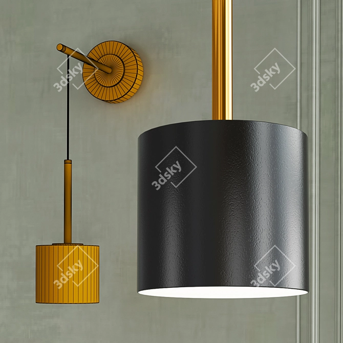 Modern Circular Wall Lamp 3D model image 3