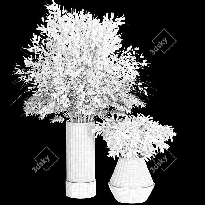 Interior Design Dry Plant Pot 3D model image 3