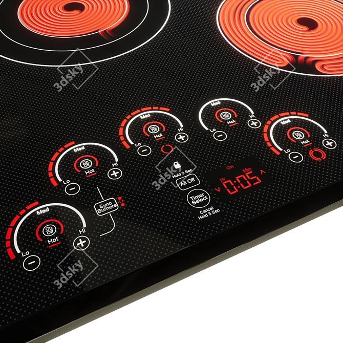 Cafe 30" Touch-Control Electric Cooktop 3D model image 3