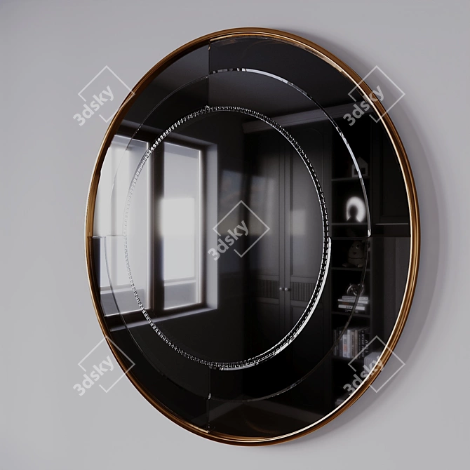 Gold Frame Decor Mirror 3D model image 4