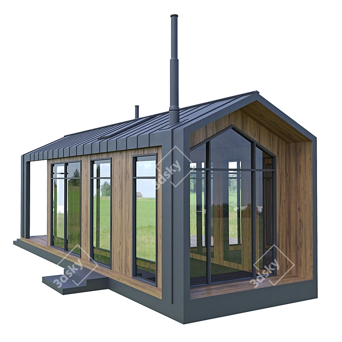 Rustic Barnhouse Container House 3D model image 2