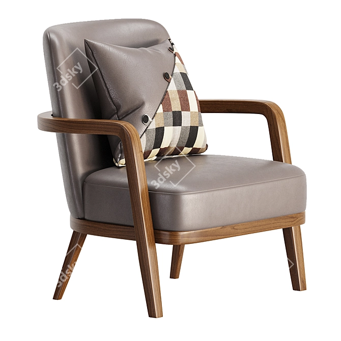 Sleek Leather Armchair Mobi ALTO 3D model image 1