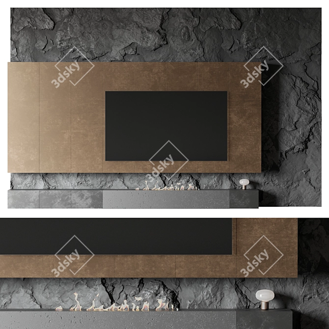  Stone Texture TV Panel 3D model image 1