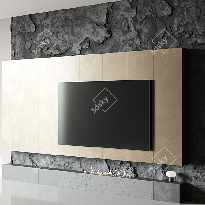  Stone Texture TV Panel 3D model image 2