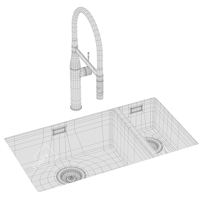 Modern GROHE Kitchen Sink Collection 3D model image 7