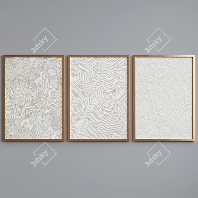 Modern Abstract Picture Frame Set 3D model image 2