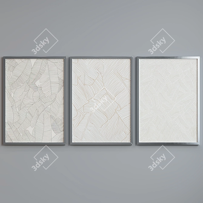 Modern Abstract Picture Frame Set 3D model image 3