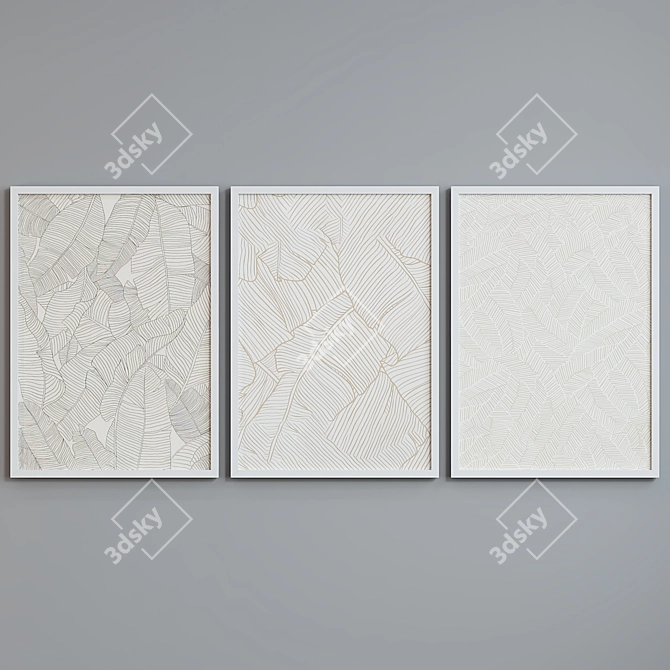 Modern Abstract Picture Frame Set 3D model image 4