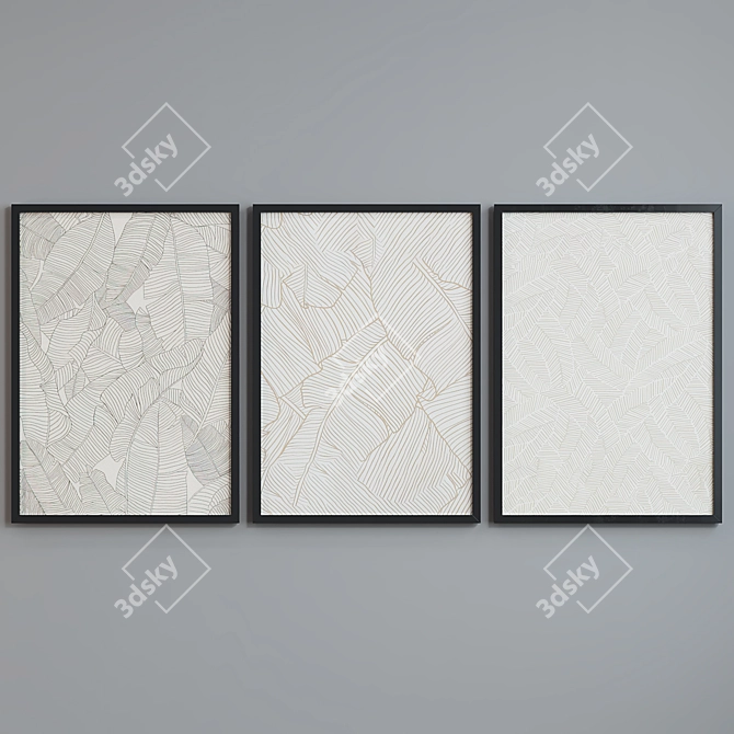 Modern Abstract Picture Frame Set 3D model image 5