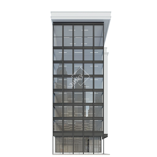 Detailed Modern Office Building Model 3D model image 6