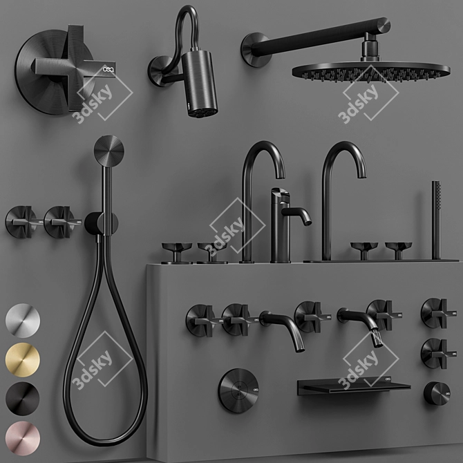 CEA CROSS Faucet Set - Versatile Elegance 3D model image 4