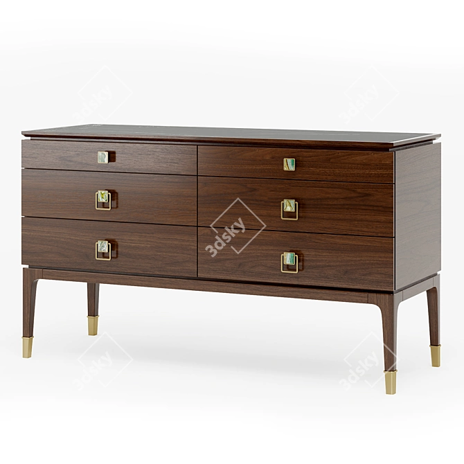 Elegant Nino NARA 6-Drawer Chest 3D model image 1