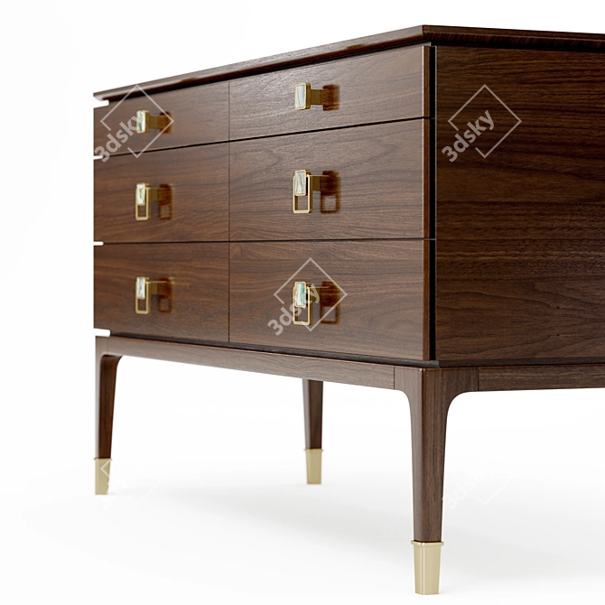 Elegant Nino NARA 6-Drawer Chest 3D model image 2