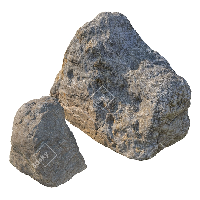 Granite Stones Set for Landscaping 3D model image 1