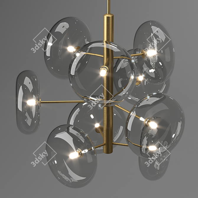 Lux Brass Pendulum Chandelier 3D model image 2