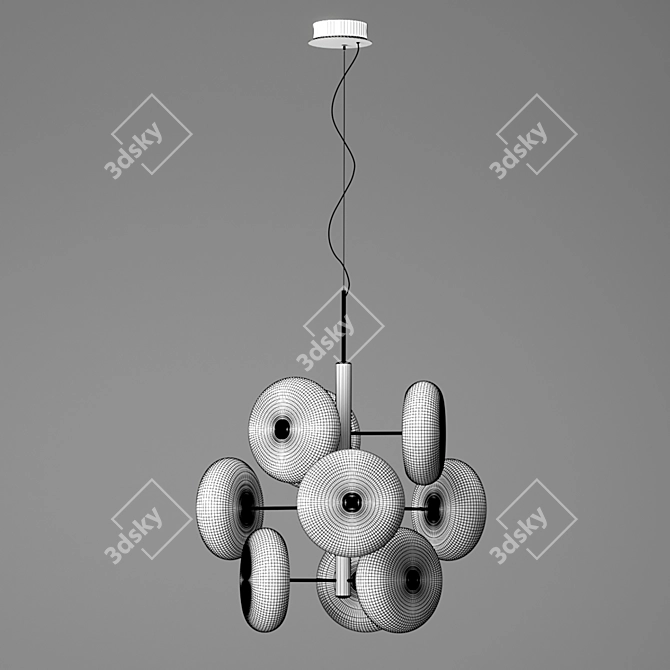 Lux Brass Pendulum Chandelier 3D model image 3