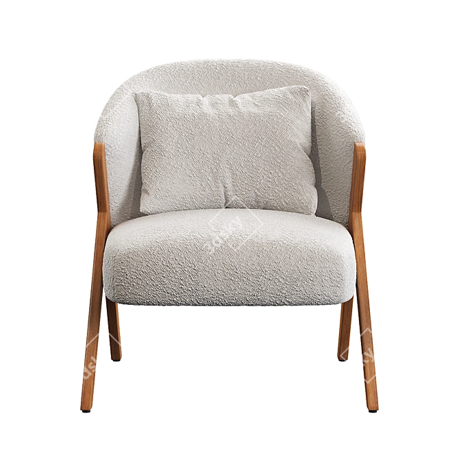 Elegant Boucle Armchair for Home 3D model image 2