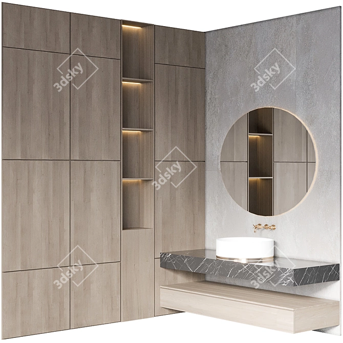 Modern Bathroom Furniture Set: VRAY+CORONA+FBX 3D model image 3